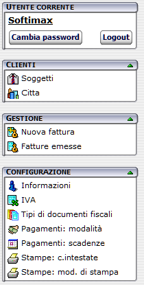 Menù Fatture